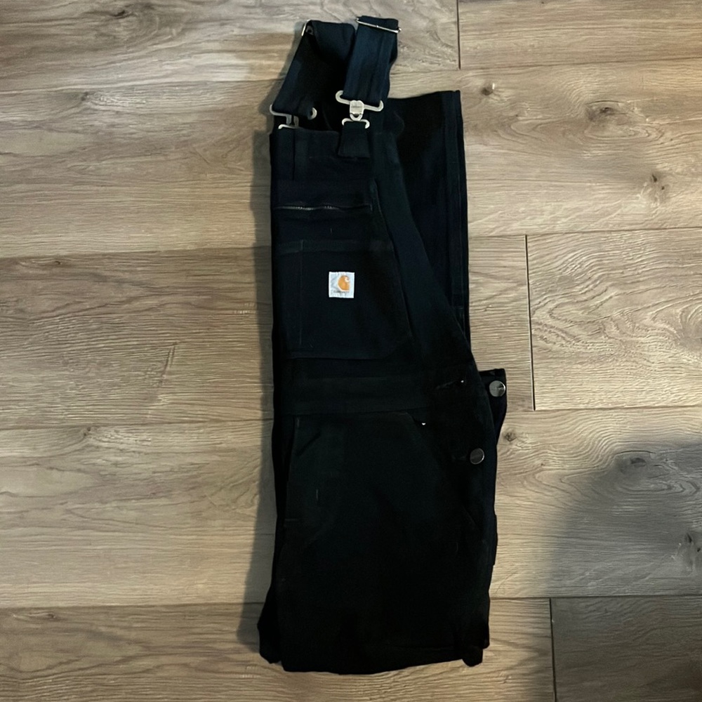 Carhartt Black XS WOMEN'S RUGGED FLEX® LOOSE FIT CANVAS BIB OVERALL